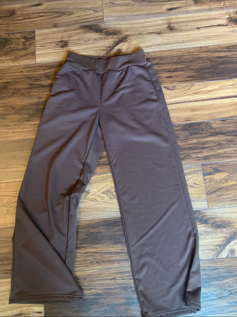 SHEIN Chocolate Brown Wide-Leg Lounge Pants